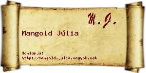 Mangold Júlia névjegykártya