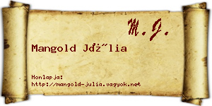 Mangold Júlia névjegykártya