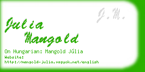 julia mangold business card