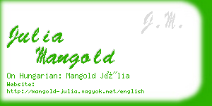 julia mangold business card